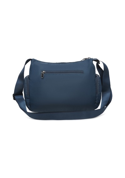 Smart Bags Lacivert Orta Boy Çok Cepli Su Geçirmez Ultra Hafif Kumaş Kadın Çapraz Çanta