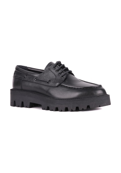 Shoetyle - Siyah Hakiki Deri Bağcıklı Erkek Günlük Ayakkabı 115-k512-1327 Siyah