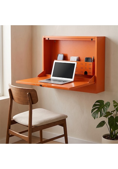 Alfafonet Ziglat 500 Serisi Duvar Tipi Laptop Dolabı 700x150x500 Mm Turuncu 70 Kg Taşıma Kapasiteli Kilitli Metal Dolap