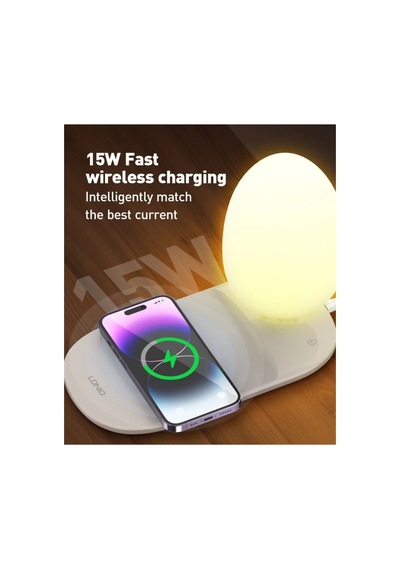 Wireless Şarj Standı Hızlı Şarj Özellikli Masa Lambası Şarj Istasyonu Şarj Lamba 15w Rgb