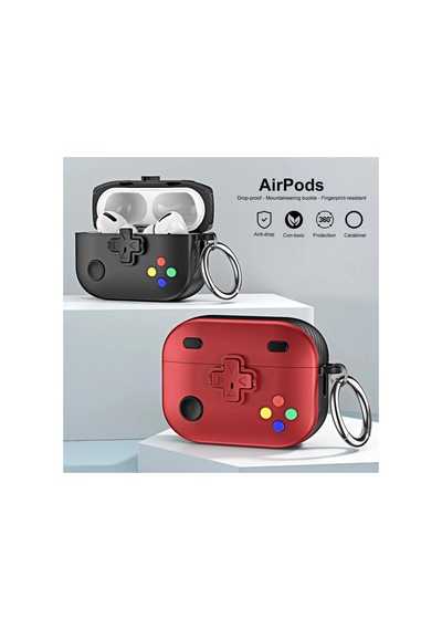 Caseonn Apple Airpods Uyumlu 5 Kılıf Gamepad Tasarımı Kilitli Kapak Yeşil