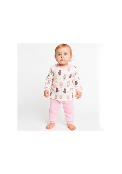 Sebi Bebe Sebi Prime Tavşanlı Pijama Takımı 9301 Pembe