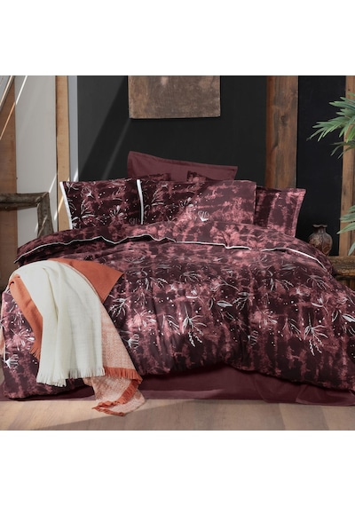 Doryana King Size Battal Boy %100 Pamuk Flanel Pazen Nevresim Takımı Bordo Kahverengi