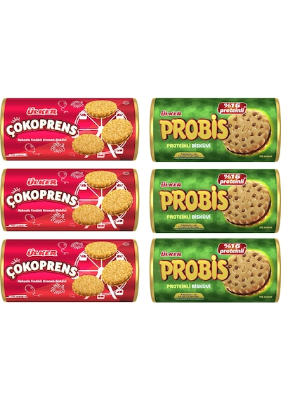 Ülker Çokoprens 10'lu 300 Gr & Probis 10 Lu 280 Gr 6 Lı Karma Paket