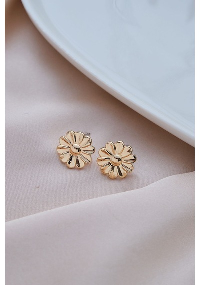 Gold Mini Papatya Küpe Renkli