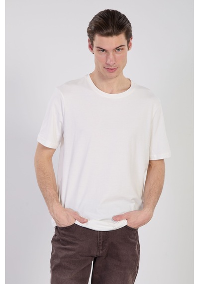 Barrels And Oıl Erkek Bisiklet Yaka T-shirt - Beyaz Beyaz