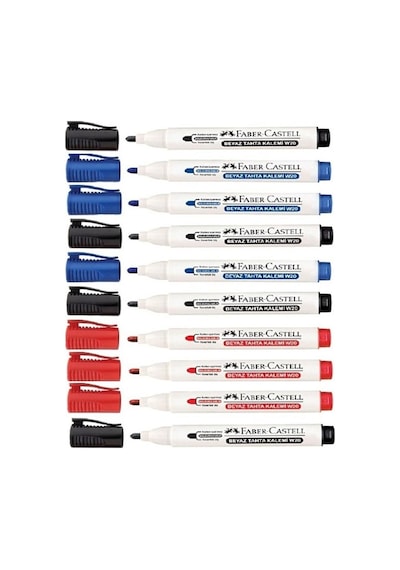 Faber Castell Tahta Kalemi W20 Doldurulabilir 4 Siyah + 3 Kırmızı + 3 Mavi
