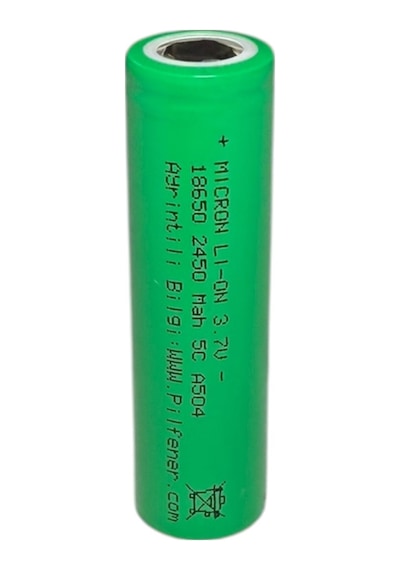 18650 3.7v Volt 2450 Mah 5c Lityum Şarj Edilebilir 10 Adet Pil Batarya