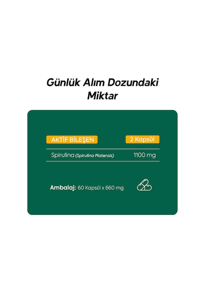 Dr. Henri Spirulina İçeren Takviye Edici Gıda 660 Mg 60 Kapsül