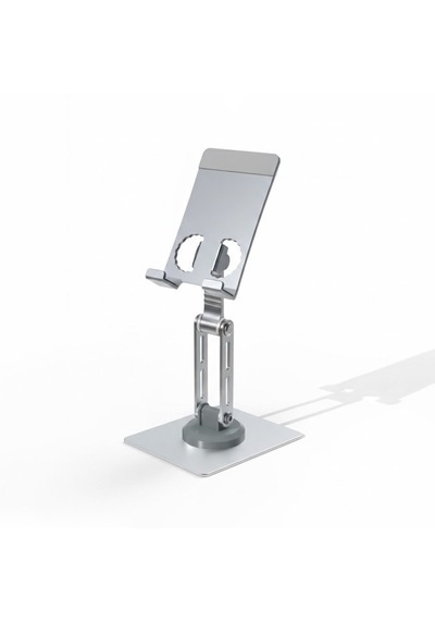 Microcase 360 Döner Başlıklı Alüminyum Katlanabilir Masaüstü Telefon Standı Al5414 GÜMÜŞ