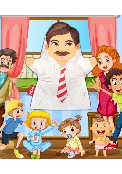 Tox Baba Aile Bireyleri Keçe El Kukla T340 . Eğitici Oyuncak