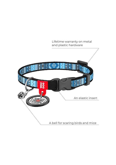 Collar Qr Pasaportlu Ethno Kedi Boyun Tasması Çok Renkli 20-30 CM