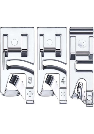 Aile Dikiş Makinesi Alçak Tutuculu Kıvırma Ayak Seti 2Mm 4 MM 6Mm