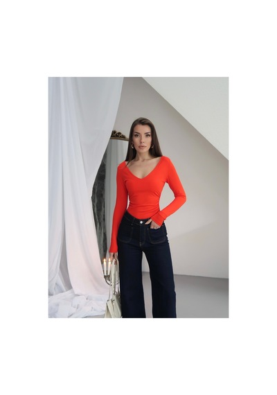 Paw Garage Kadın V Yaka Polyamid Bodysuit Beyaz
