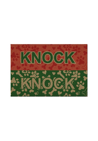 Decovetro Renkli Kapı Önü Halı Paspas Knock Knock Pati Desenli 40 X 60 Cm Çok Renkli