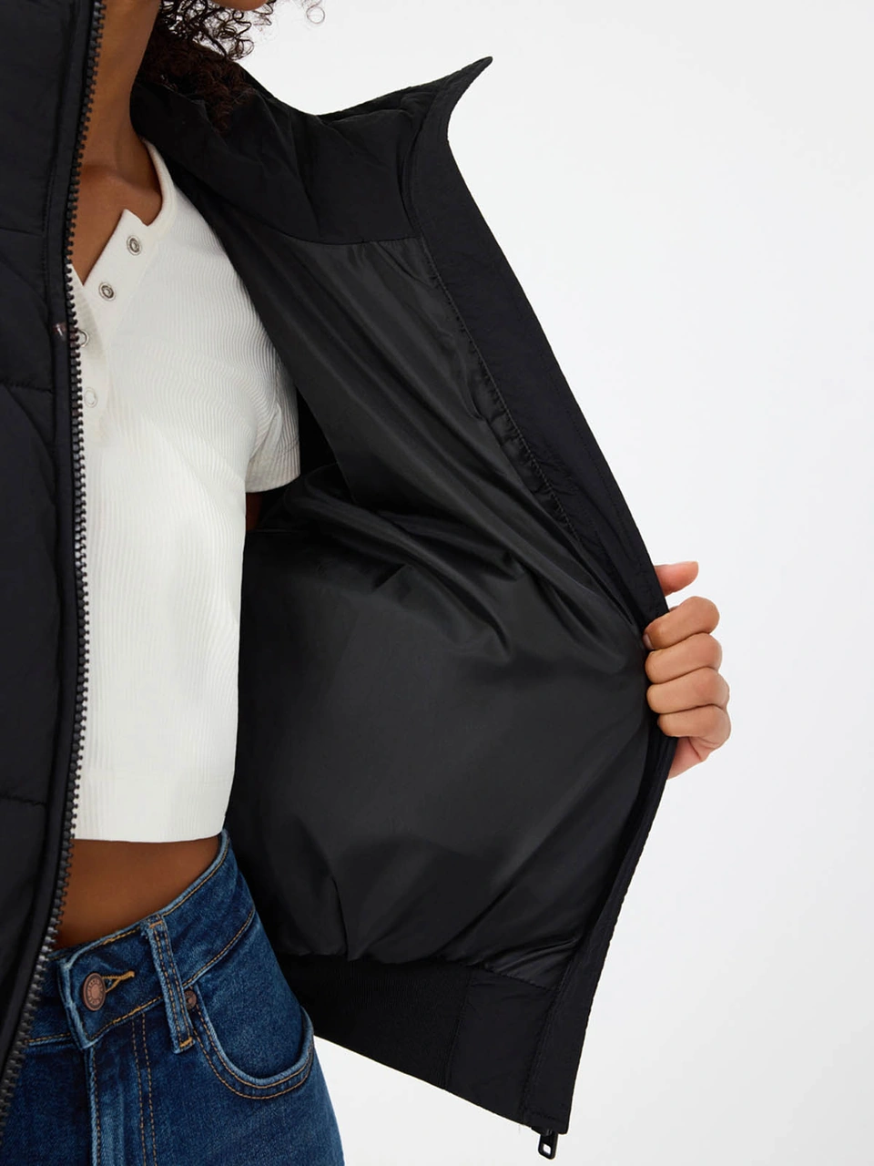 Loft Crop Siyah Kadın Mont Lf2040788 Siyah