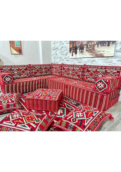 Coton Şark Köşesi 30cm Yüksekliğinde Minder Takımı
