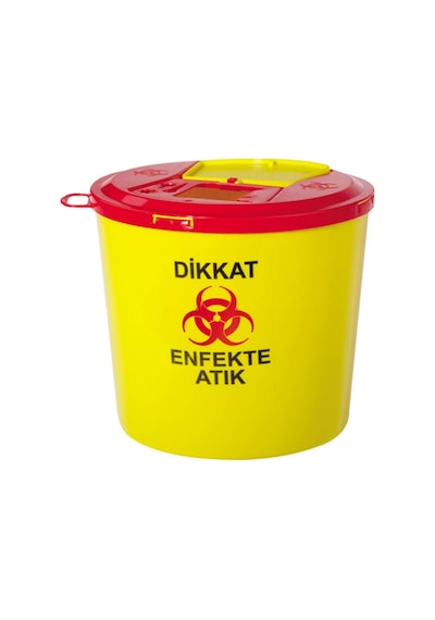 Safell Tıbbi Atık Kovası 5 Litre 10 Adet Çok Renkli