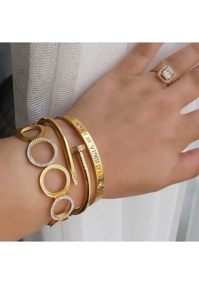 Unisex Çelik Bileklik Gold - 303317259 Gold
