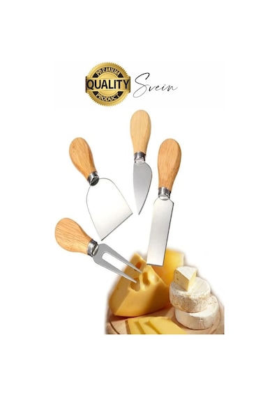 Bambu Saplı 4'lü Mini Şarküteri Bıçakları Servis Sunumluk Peynir Ve Ekmek Kesimi İçin Spatula Seti çok renkli
