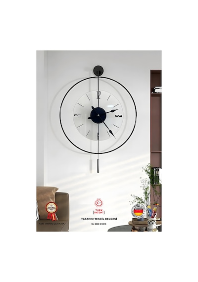 MetaQuartz Aksesuar (Büyük Boy-50*75 cm)Siyah Luxry Şefaf Cam , Modern Dekoratif Metal Cam