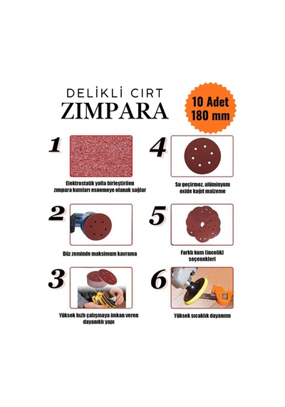 10 Adet Delikli Cırt Zımpara 180 Mm - Spiral Taşlama Uyumlu 100 Kum Zımpara Kağıdı Duvar Zımparası Velcro Sanding Disc 180mm 10 Adet Delikli Cırt Zımpara 180 Mm - Spiral Taşlama Uyumlu 100 Kum Zımpara Kağıdı Duvar Zımparası Velcro Sanding Disc 180mm