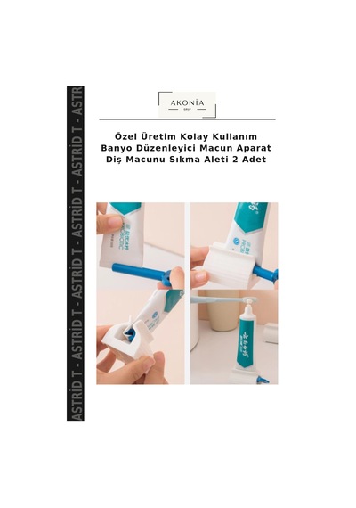 Özel Üretim Kolay Kullanım Banyo Düzenleyici Macun Aparat Diş Macunu Sıkma Aleti 2 Adet Çok Renkli