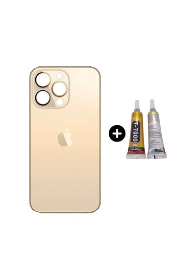 Apple Uyumlu iPhone 13 Pro Arka Pil Batarya Kapak Altın + B7000