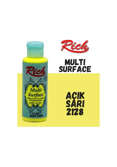 Multisurface - Profesyonel Satin Akrilik - 120 Cc Açık Sarı 2128 Açık Sarı 2128