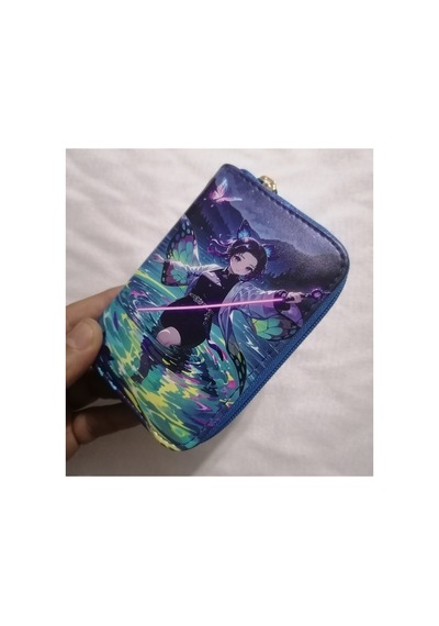 Owlbag Company Owl Bag Demon Slayer Shinobu Kocho Desenli Tasarım Suni Deri Cüzdan Çok Renkli