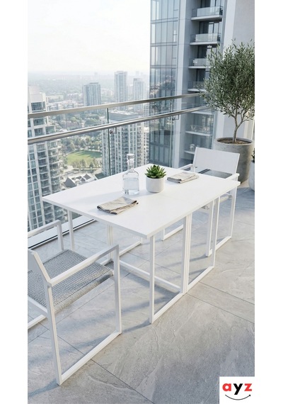 Ayz Vorkır 2 Katlanır Çalışma Masası Yemek Masası Mutfak Masası Balkon Masası Beyaz - Beyaz Ayz Vorkır 2 Katlanır Çalışma Masası Yemek Masası Mutfak Masası Balkon Masası Beyaz - Beyaz