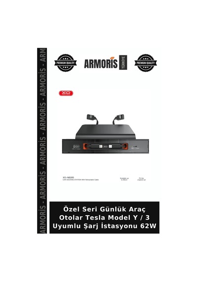 Özel Seri Günlük Araç Otolar Tesla Model Y / 3 Uyumlu Şarj İstasyonu 62w