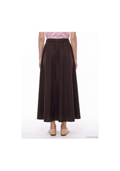 Lcw Modest Kahverengi Beli Lastikli Gabardin Kloş Etek
