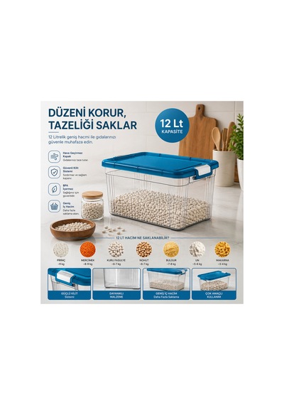 Emilahome Stack Box -saklama Kabı Klipsli 12 Lt Lacivert - 870567645 Lacivert
