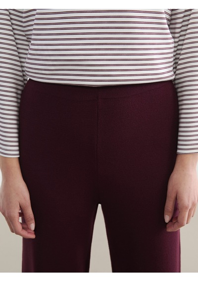 Lcw Modest Bordo Beli Lastikli Geniş Paça Kadın Triko Pantolon