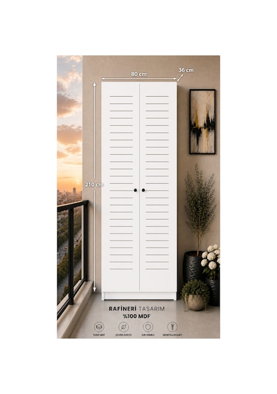 Flower Dolap,çok Amaçlı Kombi Dolabı,balkon Dolabı,kiler Dolabı Beyaz