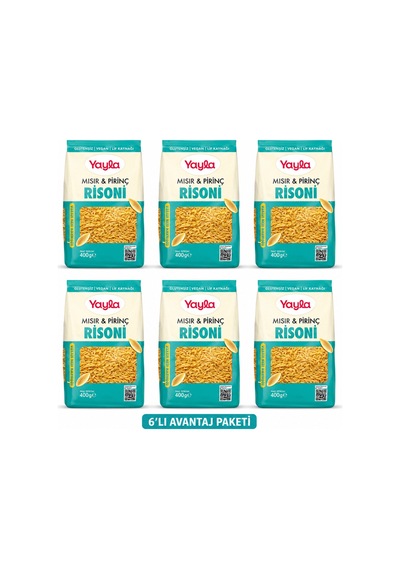 Yayla Glutensiz Vegan Risoni Makarna 400 Gr X 6 Lı Avantaj Paketi Mısır & Pirinç, Lif Kaynağı