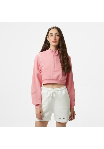 United4 Unıted4 Örme Crop Kadın Pembe Sweatshirt Cuko25ss Pembe