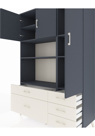 Hyperion Dolap 7 Raflı 5 Çekmeceli 3 Kapaklı 132x44x195 Antrasit-antrasit/aytaşı Antrasıt/aytası Hyperion Dolap 7 Raflı 5 Çekmeceli 3 Kapaklı 132x44x195 Antrasit-antrasit/aytaşı Antrasıt/aytası