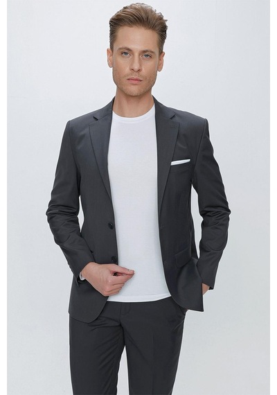 Efor Slim Fit Klasik Mono Yaka Klasik Antrasit Takım Elbise Tk 2021 Antrasit