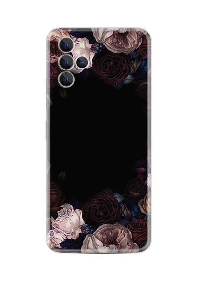 Omix X700 Kılıf Resimli Desenli Silikon Platinium Series Dark Flowers 1906
