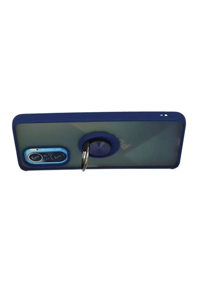 Xiaomi Redmi K40 Kılıf Montreal Yüzüklü Silikon Kapak - Lacivert -