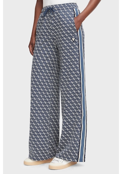 Guess Allover Jacquard 4g Logolu Wide Leg Bol Paça Pantolon V6yb27k5181 Kadın Pantolon V6yb27 K5181 Fbır Lacivert