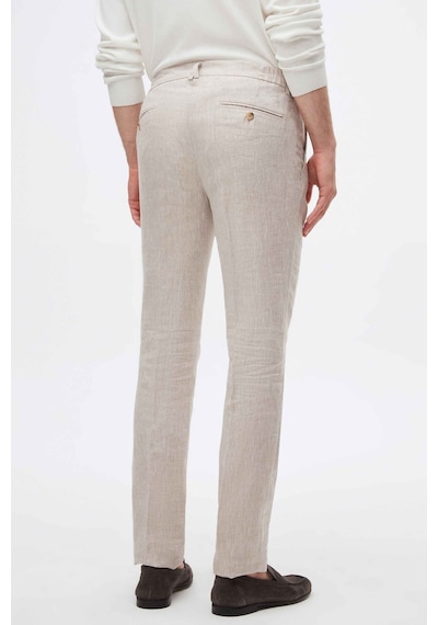 D's Damat Ds Damat Slim Fit Bej Düz %100 Keten Jogger Pantolon 4hc03s2063230 Bej