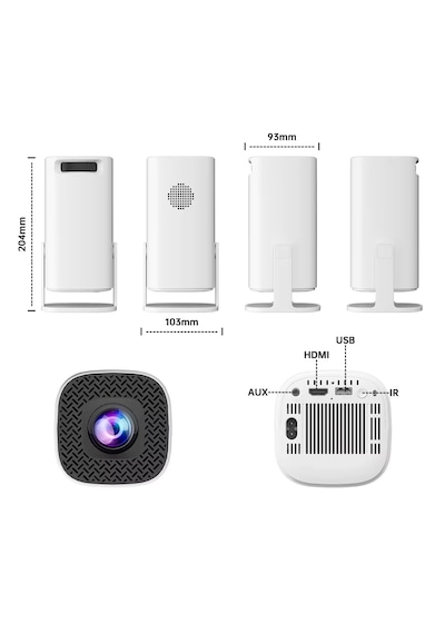 Utopiaco 4K Oyunlu Android 1080P Taşınabilir Projeksiyon Beyaz