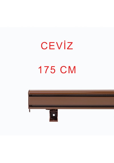 Ceviz Dekoratif Perde Alüminyum Dekoratif Ray Kornişi 175 Cm