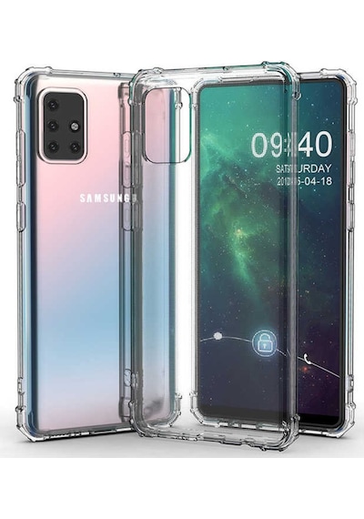 Samsung Uyumlu Galaxy A71 Kilif Köse Korumali Seffaf Silikon Kapak 406850338