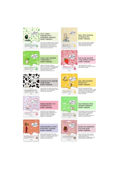 10 Lu Kore Maske Seti Kutu İçinde Esfolio Pure Skin Korean Mask Variety Pack