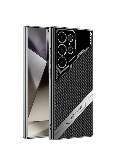 Zore Galaxy S24 Ultra Kılıf Kamera Korumalı Karbon Tasarım Nvth Yeni Seri Procase Kapak-siyah Karbon