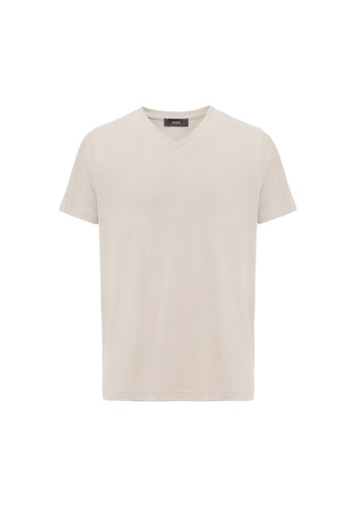 Antioch Basic V Yaka Erkek T-shirt Açık Bej